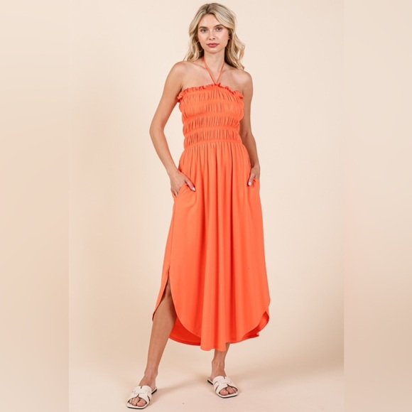 Culture Code Tie Back Shirring Dress with Pockets 10010092296 - Picture 4 of 5